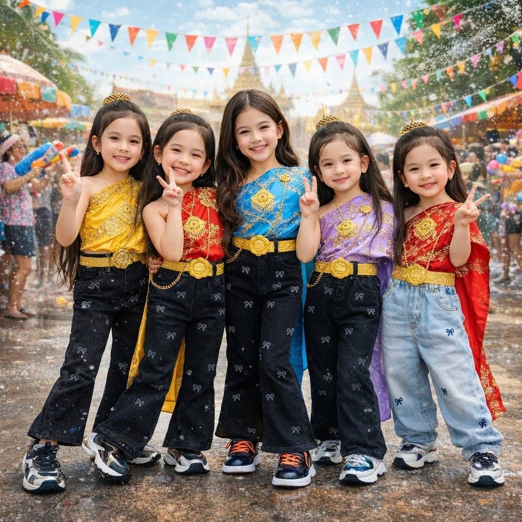 สไบเด็ก Thailand  Bangkok  City งานสไบสำเร็จ ตัวเสื้อเป็นสม๊อคเย็บติดกับสไบทั้งตัว ไส่แล้วไม่หลุด ผ้านิ่ม ไส่สบาย