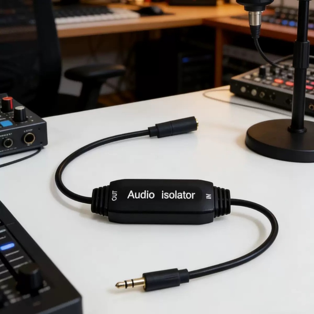 Bling Ground Loop Noise Filter Isolator 3.5 มม . สายเคเบิ้ลสําหรับเครื่องเสียงรถยนต์