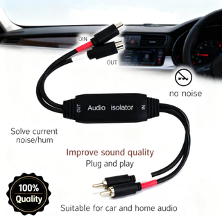 Bling Ground Loop Noise Filter Isolator 3.5 มม . สายเคเบิ้ลสําหรับเครื่องเสียงรถยนต์