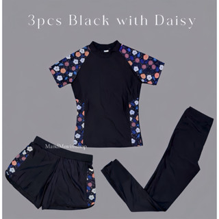 ชุดว่ายน้ำผู้หญิงแขนสั้น ใส่คู่ กางเกงว่ายน้ำ2ชั้น หรือ กางเ…