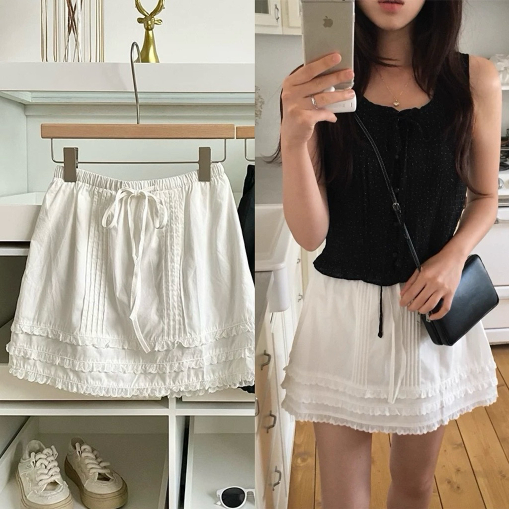 Somedays | 🐰Juyeon Skirt กระโปรงขาวสไตล์พี่สาวเกาหลี สีขาวแมตช์กับอะไรก็น่ารัก