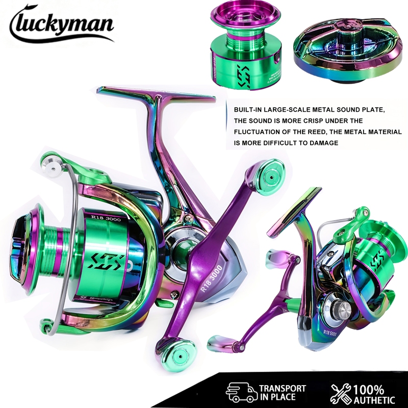 LUCKYMAN รอกตกปลาแบบด้ามจับคู่ 1000-5000 สปินนิ่ง โลหะ
