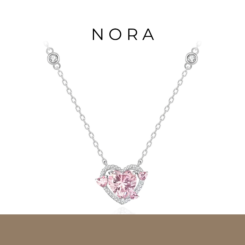Jewelry สร้อยคอผู้หญิง สร้อยคอรูปหัวใจ จี้ลำลอง สร้อยคอเงิน ของขวัญ N262103