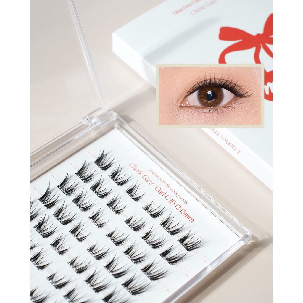 Chérie gaze ขนตาปลอมมีกาวในตัว ตายก ตาเฉี่ยว สไตล์ foxy(ซื้อ 2 กล่องแถมแหนบ ซื้อ 3 กล่องแถมสติกเกอร์ติดเล็บ คละแบบได้)🍒