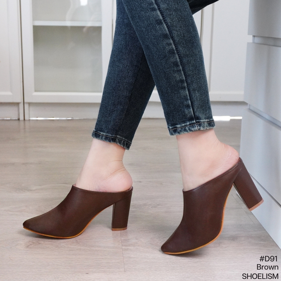 D91 #รองเท้าส้นสูง นิยามของ "Modern Elegance" ทรง Mules SHOELISM #รองเท้าผู้หญิง