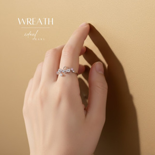 iDEAL แหวนเงินแท้ Wreath จี้ผีเสื้อ ปรับขนาดได้ แหวนแฟชั่น ด…