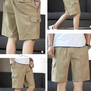 Chaistyle เกงขาสั้น วินเทจ กระเป๋าข้าง ทรงหลวม แนวสตรีท carg…
