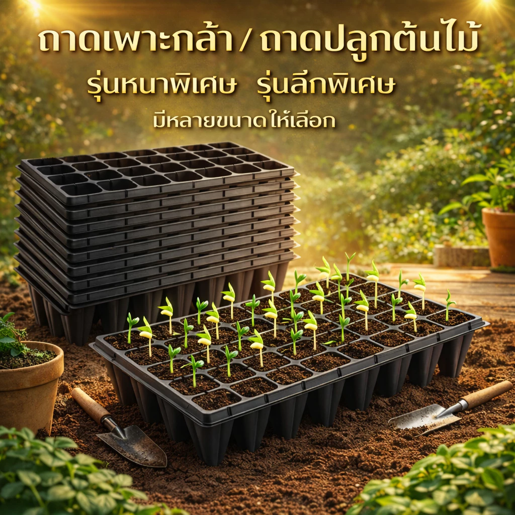 ลึกและหนาขึ้น ถาดเพาะกล้า ถาดเพาะกล้าข้าว ถาดเพาะกล้า 105 หลุม ถาดปลูกต้นไม้ 21/32/50/72/105/128/200 หลุม