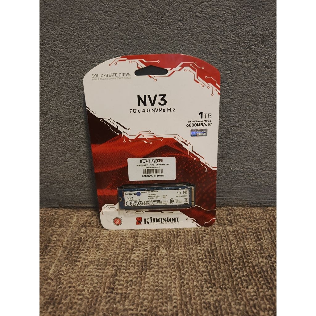SSD (เอสเอสดี) KINGSTON NV3 1TB - PCIe 4x4 NVMe M.2