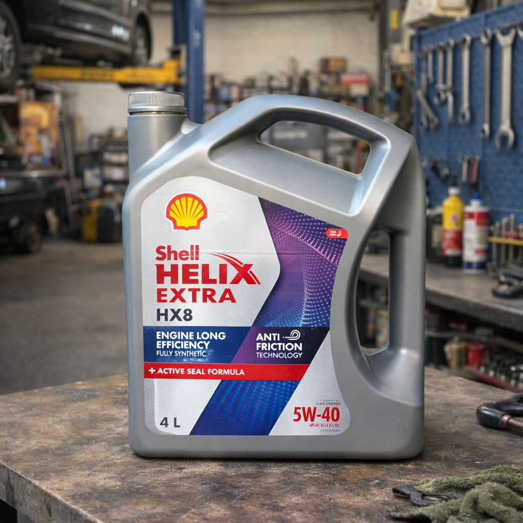 น้ำมันเครื่องเบนซิน Shell Helix HX8 5W-40 4 ลิตร