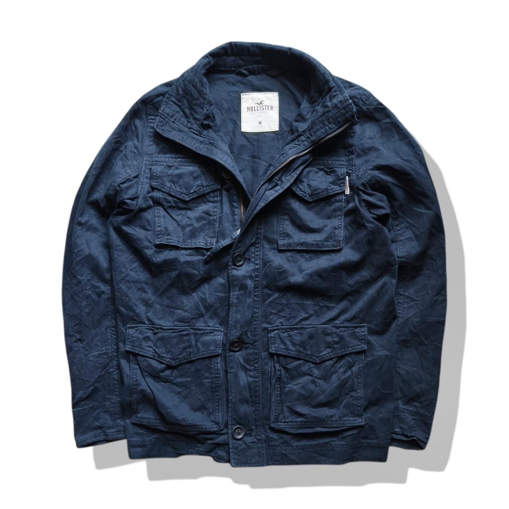 Hollister Navy Blues Full Zipper Jacket มือสอง รอบอก 44”