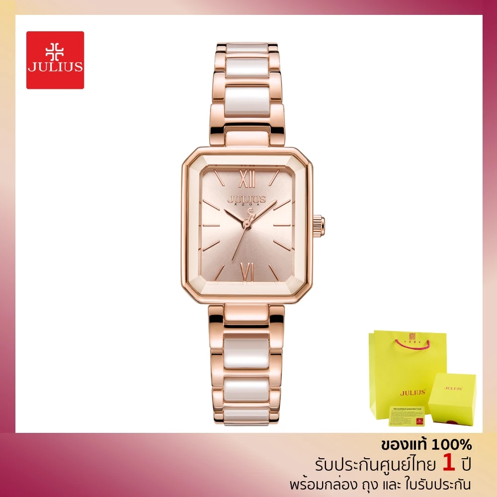 JULIUS นาฬิกาข้อมือผู้หญิง หรูคมดูแพง ใส่แล้วลุคไฮแฟชั่นทันที Collection Glow Glam รุ่น JA-1273