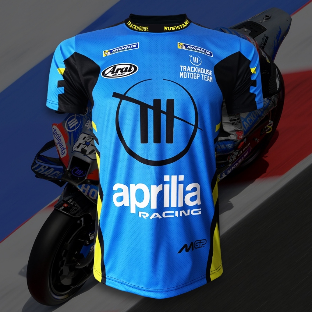 เสื้อ MotoGP เสื้อยืดคอกลมโมโตจีพีทีม แทร็คเฮ้าส์ อพรีเลีย เรสซิ่ง #MG0178 รุ่น Fernandez#25 ไซส์ S-5XL