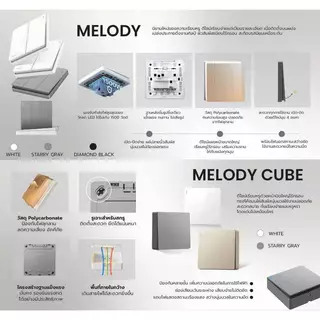 GONEO ชุดปลั๊กกราวด์คู่สำเร็จรูป ชนิดติดลอย ขนาด 1 ช่อง รุ่น Melody Cube G59-Z233