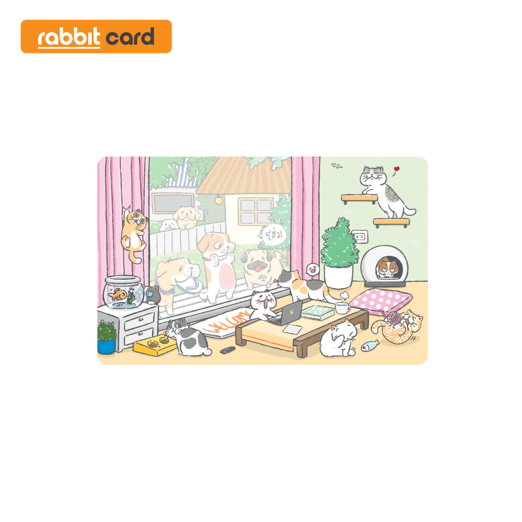 [Physical Card] Rabbit Card บัตรแรบบิท Catplease (Little Cats) สำหรับบุคคลทั่วไป (Cat-001)