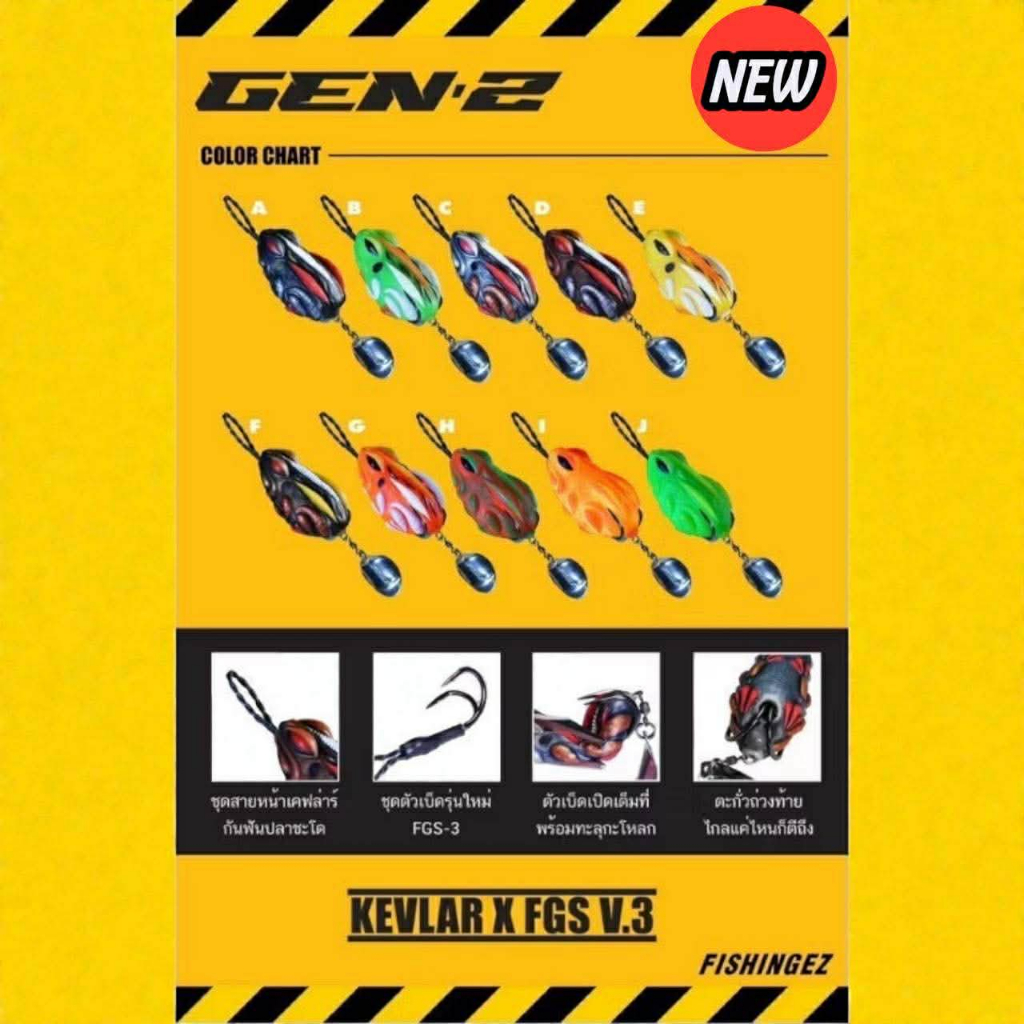 กบยางgen 2 v3 กบยางFISHINGEZ GEN2 VERSION3 ชุดเบ็ดFGS กัดเป็นติดสะกิดเป็นโดน
