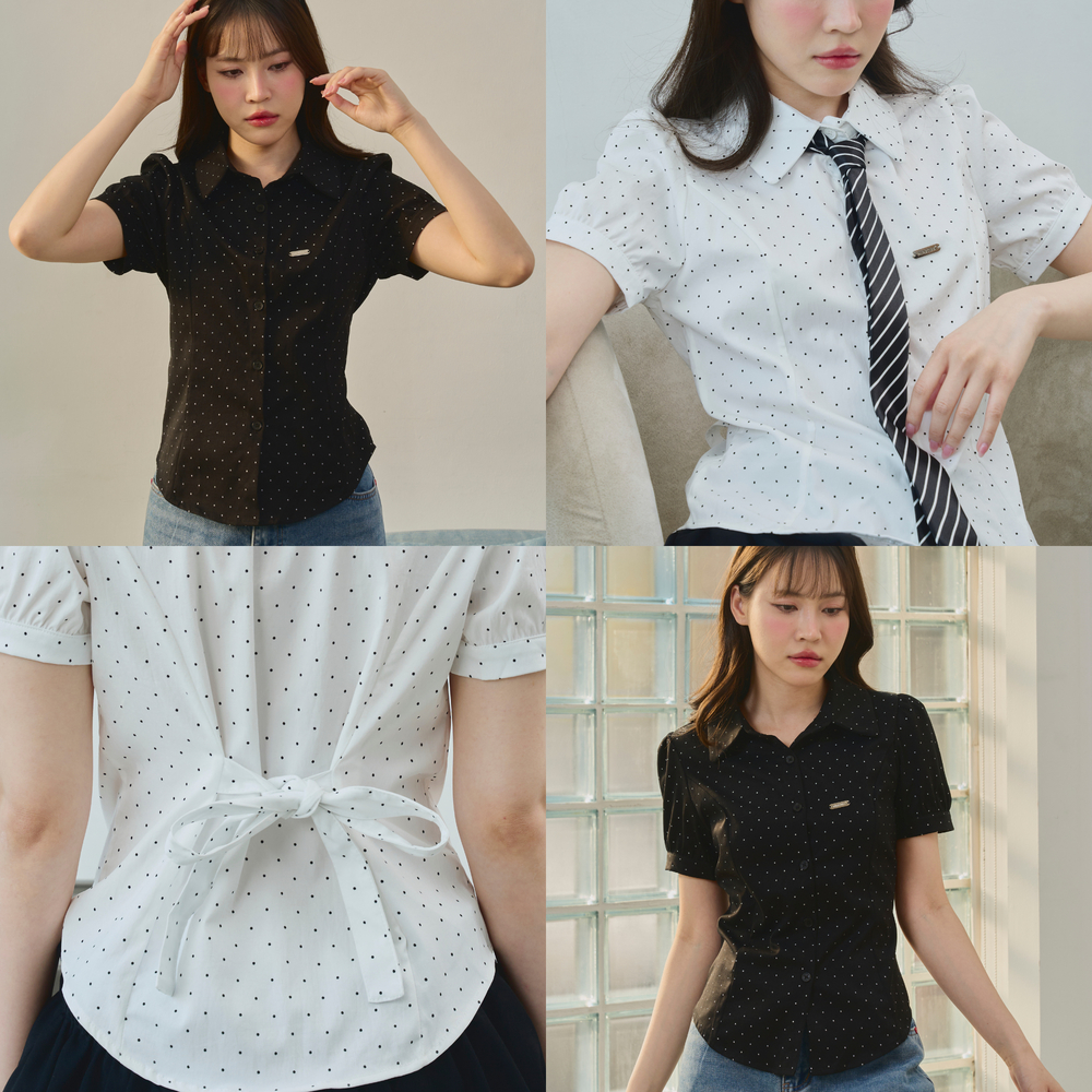 Nineties Design : Jean Collection Shirt เสื้อเชิ้ตแขนสั้น ผูกหลัง รุ่น Thust