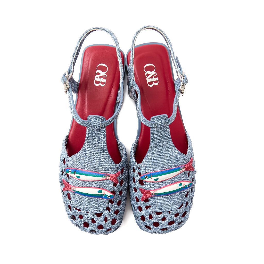 O&B รองเท้าแตะ รุ่น SARDINE SANDALS IN SARDINE FESTA BLUE-11287SA00742F_S6BLXX