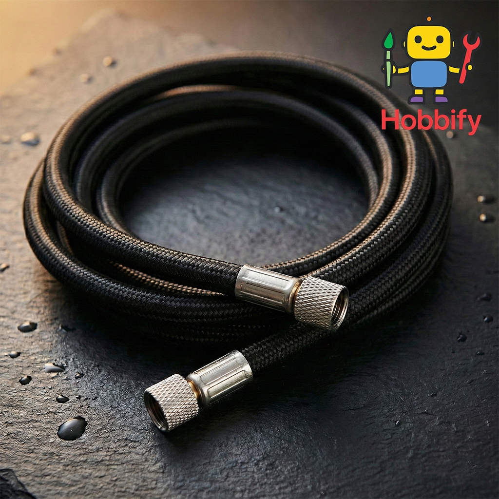 🎨 สายลมถักสำหรับแอร์บรัช สีดำพรีเมียม (Braided Airbrush Hose - Black Edition) 🖌️✨