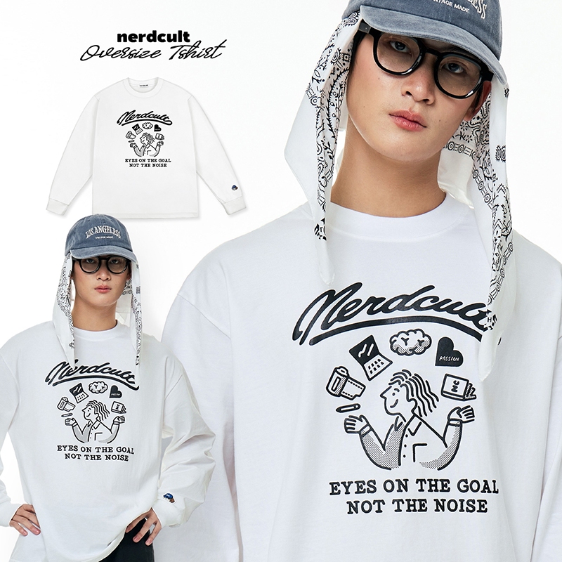 NERDCULT | FOCUS Graphic Long Sleeve | RELAX CUT™ (เสื้อยืดแขนยาวทรงหลวม)