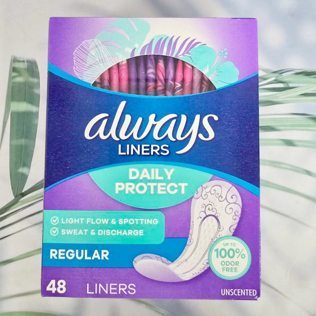 (Always®) Daily Protect Panty Liners, Unscented, Regular Length 48 Count ผ้าอนามัย สำหรับวันมาปกติ