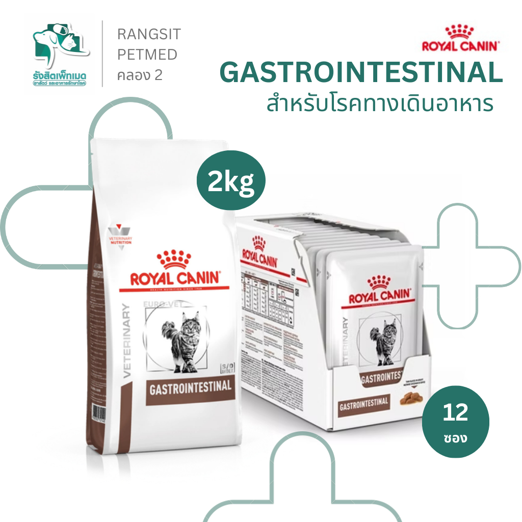 Royal Canin Gastrointestinal Feline อาหารแมวประกอบการรักษาโรคทางเดินอาหาร 400g 2kg และแบบซอง pouch