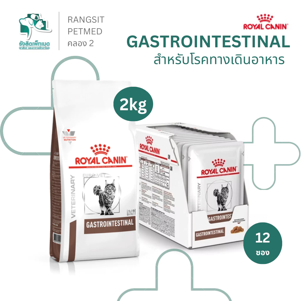 Royal Canin Gastrointestinal Feline อาหารแมวประกอบการรักษาโรคทางเดินอาหาร 400g 2kg และแบบซอง pouch