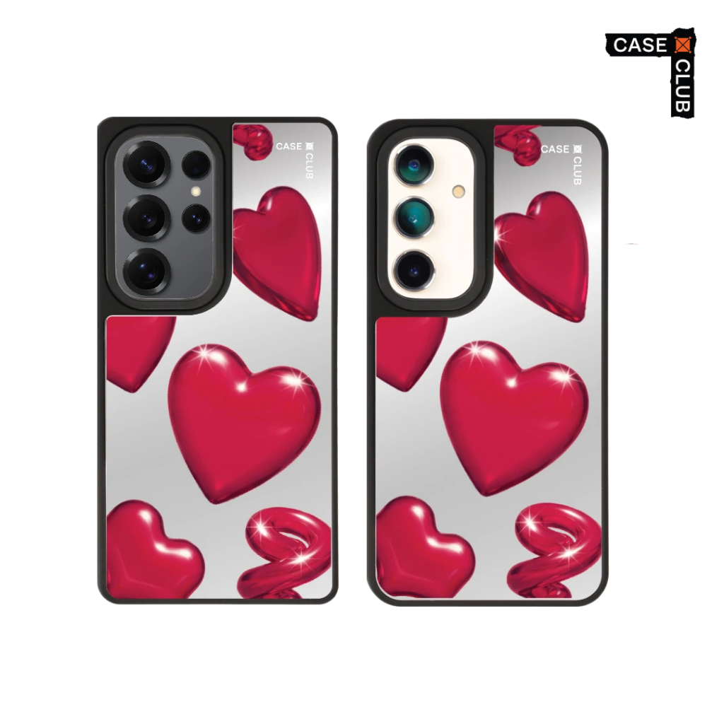 CaseClub เคสโทรศัพท์ เคสกระจก ลาย Candy Heart Pop สำหรับ Galaxy S25/S24 Ultra/S25/S24