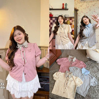 (NT) เสื้อลูกฟูกแขนตุ๊กตา ดีเทลแต่งปกลายสก็อต น่ารักปุ้กปิ้ก…