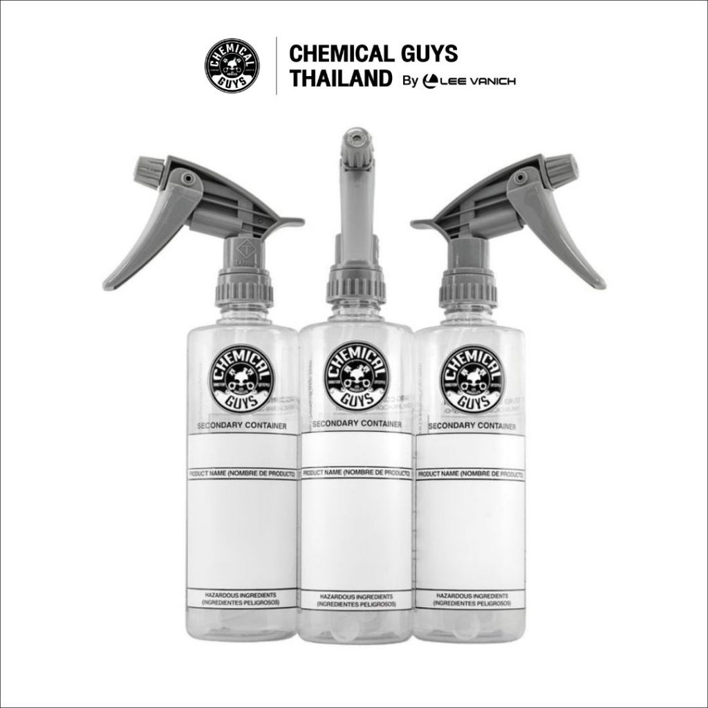 Chemical Guys Secondary Container with Heavy Duty Sprayer 3 Pack ชุดขวดแบ่งพร้อมหัวสเปรย์งานหนัก