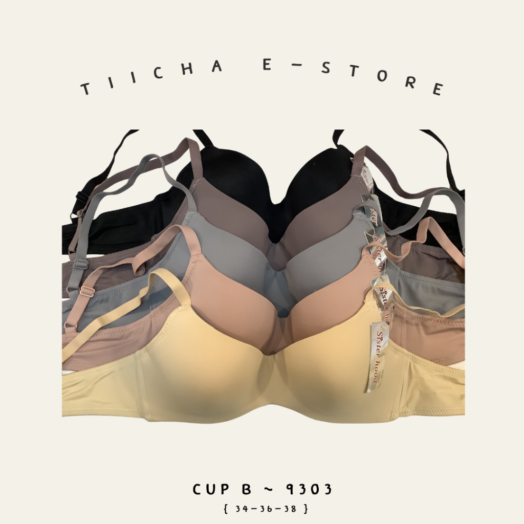 TIICHA - Sister Hood 9303 : Cup B มีโครง ไม่มีฟองน้ำ อกชิด (ถอดสายไม่ได้)