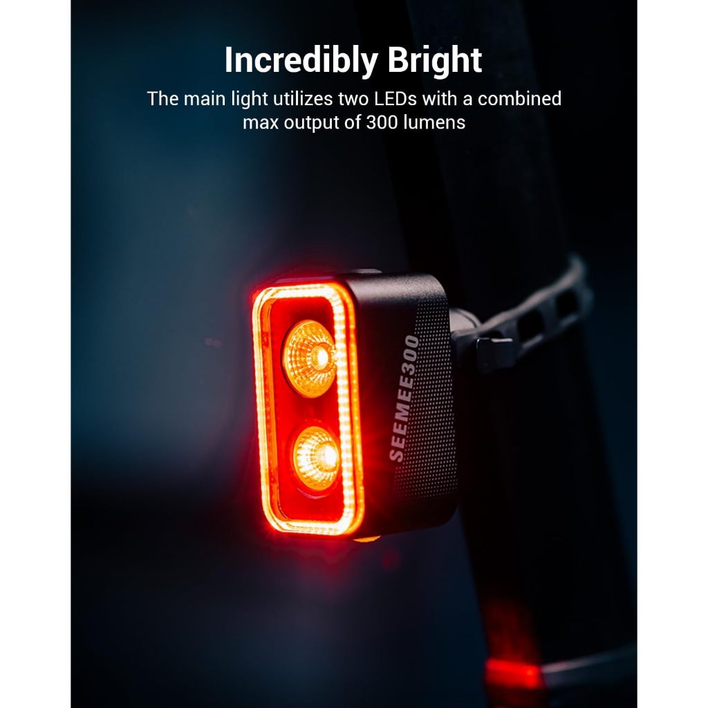 New2026 ไฟท้ายจักรยาน MAGICSHINE รุ่น Seemee300 ไฟท้ายอัจฉริยะ สว่างสูงสุด 300 ลูเมน ชาร์จ USB-C กันน้ำ: ระดับ IPX6