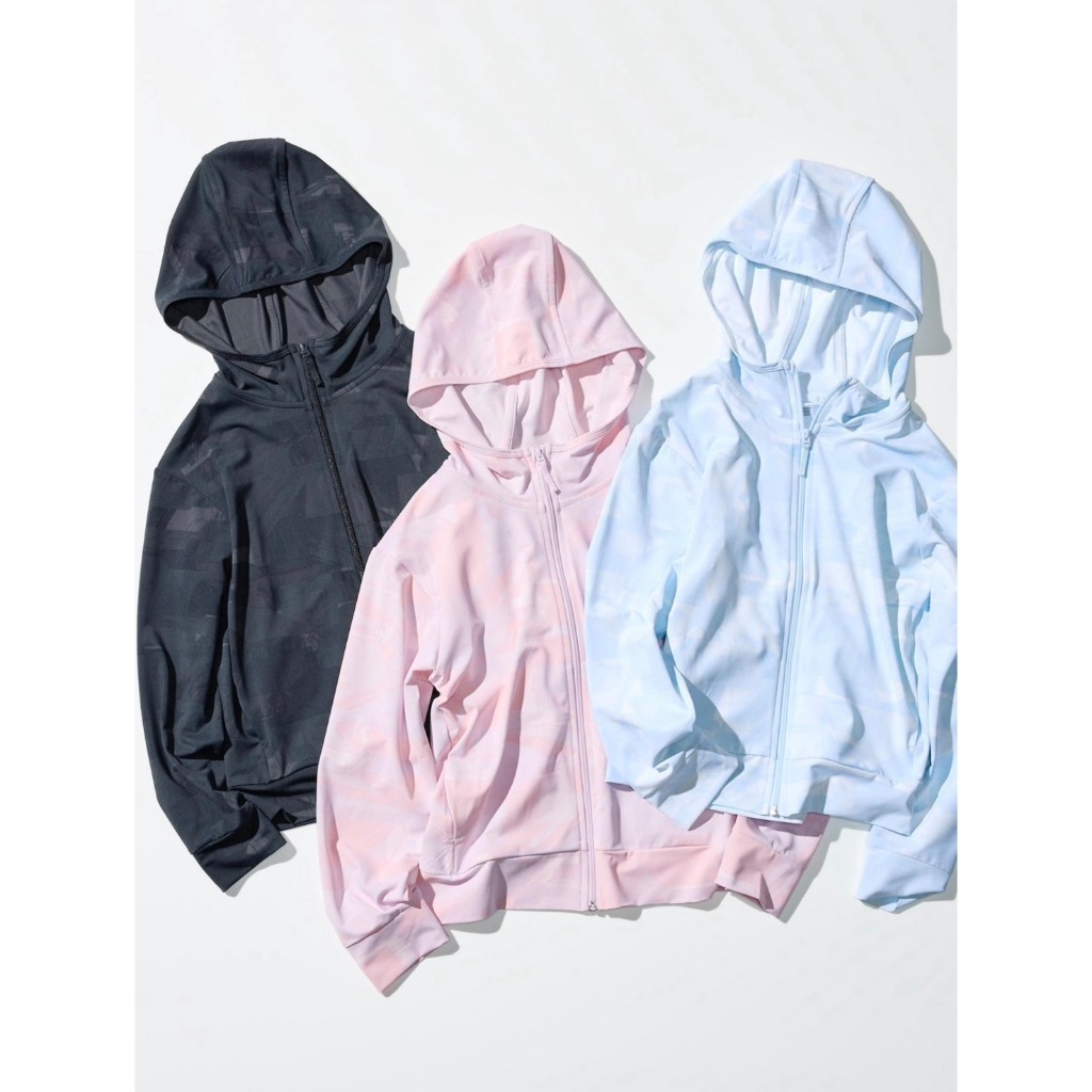 Uniqlo เสื้อฮู้ด AIRism กันยูวี Protection มีซิบ ไซด์ 110-160 ของแท้ ใหม่ พร้อมส่ง