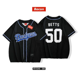 เสื้อแฟชั่น เสื้อกีฬาเบสบอล หมายเลข50 โอเวอร์ไซส์ มีกระดุมจริง