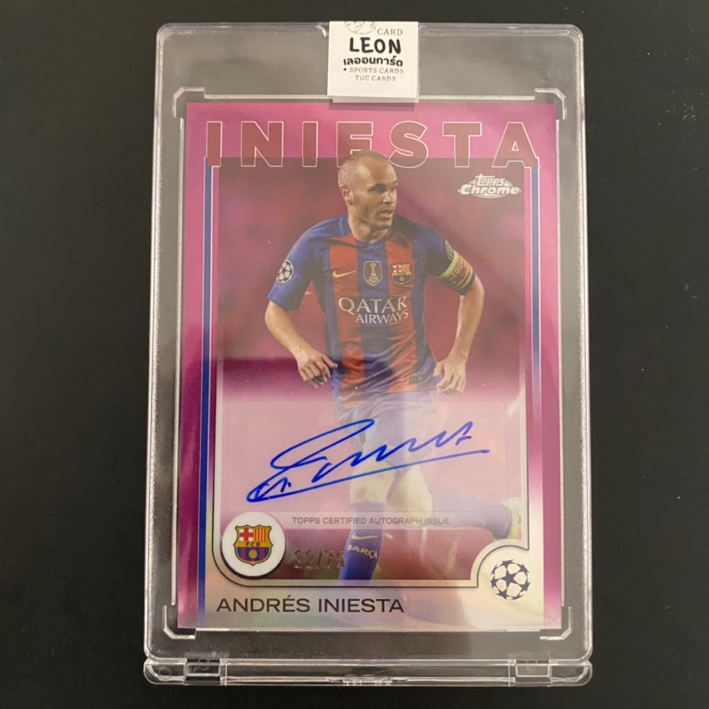 การ์ดบอลTopps ลายเซ็น Iniesta /75