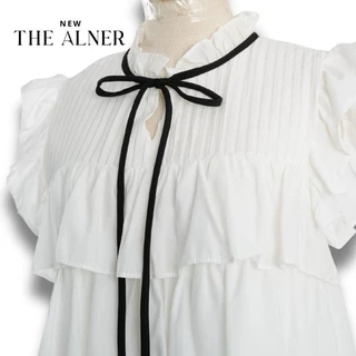 Thealner-AN574 (เซตเสื้อขาวแขนสั้นชั้นๆกางเกงขาสั้นดำ)
