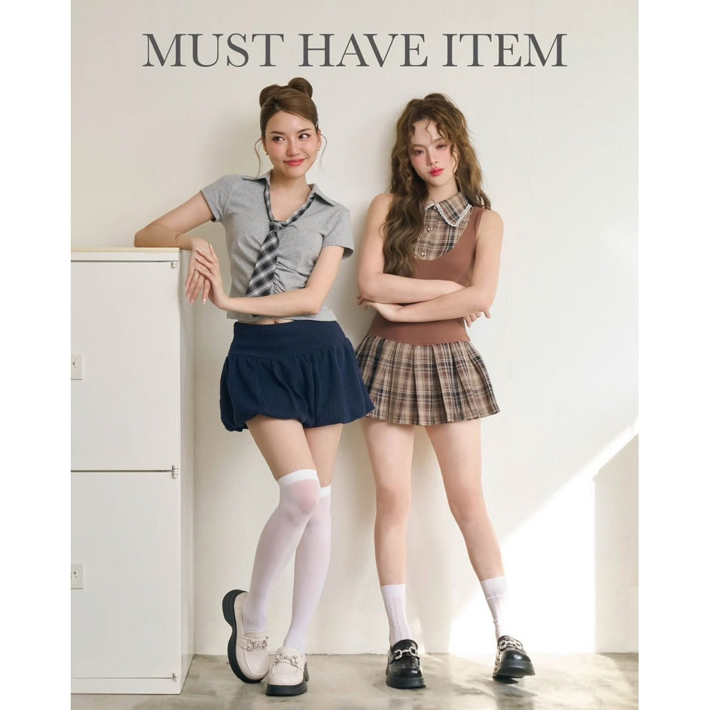 CC : รองเท้า โลฟเฟอร์ Lofer สายคาด เพชร เสริมส้น 2 นิ้ว ลุคคุณหนู นักเรียนนอก คลาสสิค แมทกับ เสื้อคร