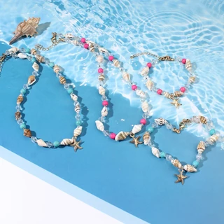 สร้อยคอโซ่ necklace จี้ จี้คอ ปลาดาว สไตล์เกาหลี แฟชั่น dopamine น่ารัก y2k สไตล์โบฮีเมียน ริมทะเล คุณภาพสูง พร้อมส่