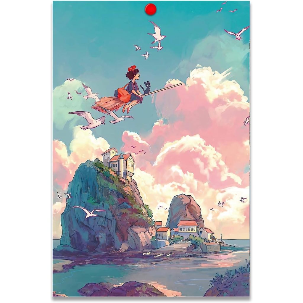 Thunwid Howl's Moving Castle Poster Studio Ghibli Anime Aesthetic Canvas Wall Art Decorative Print 3