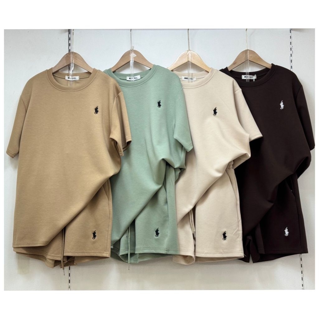 ชุดเซท 2 ชิ้น (มี 2 แบบ หลายสี) Be Chic เสื้อโอเวอร์ไซส์ + กางเกงขาสั้น ผ้าเนื้อดีงานสวย ชุดใส่เที่ยว
