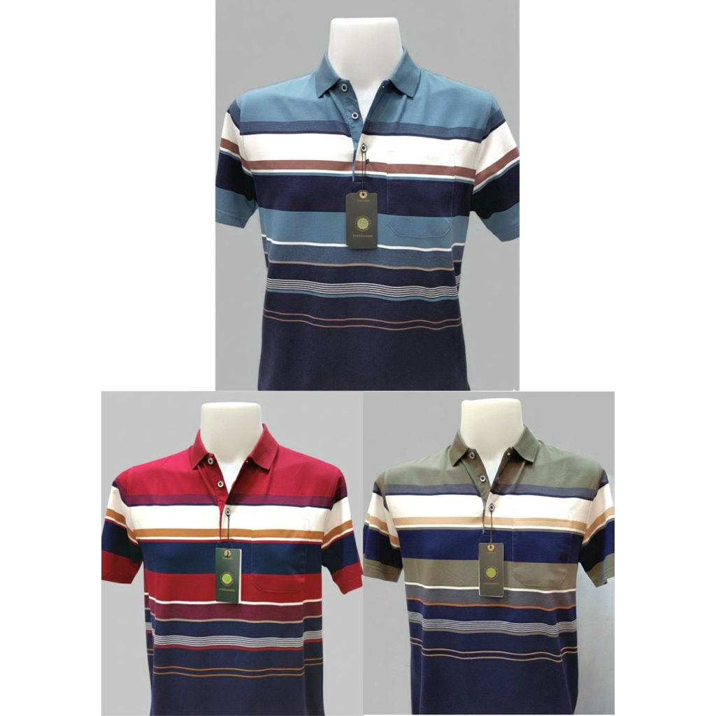 เสื้อโปโลลายขวาง มีกระเป๋าข้าง