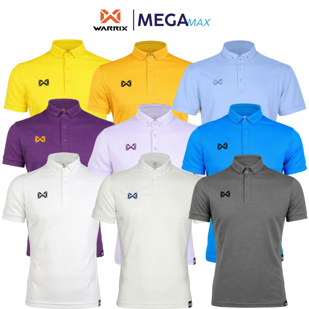 โปโล WARRIX 3315N PLAN15 วอริกซ์ รุ่น Classic Polo Shirt สี เหลือง ฟ้า ม่วง ขาว เทา ใบกำกับภาษีได้