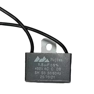คาปาซิเตอร์ 1.5uf/450V สี่เหลี่ยม แบบสาย มีหู ยี่ห้อ Fujiwa