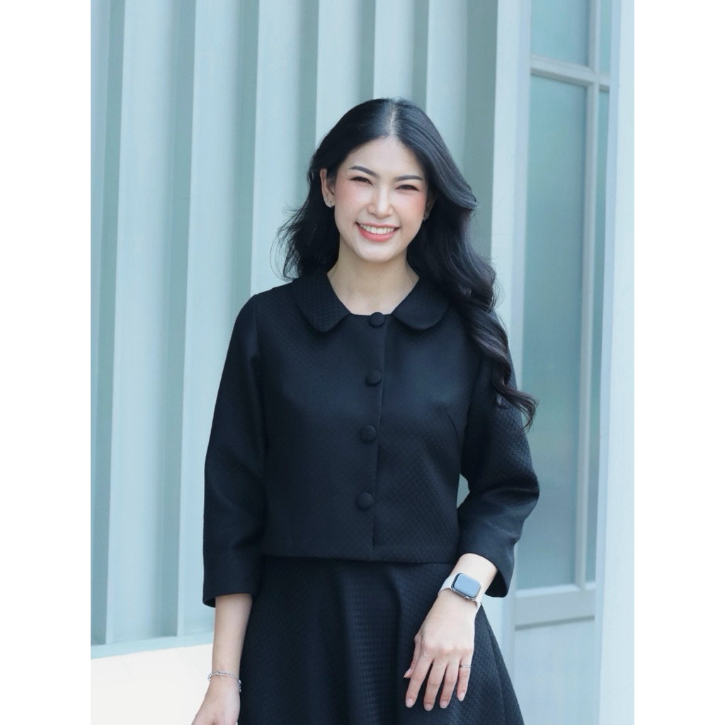 เสื้อปกบัวคอยูแขนส่วน ราชวัตรดำ