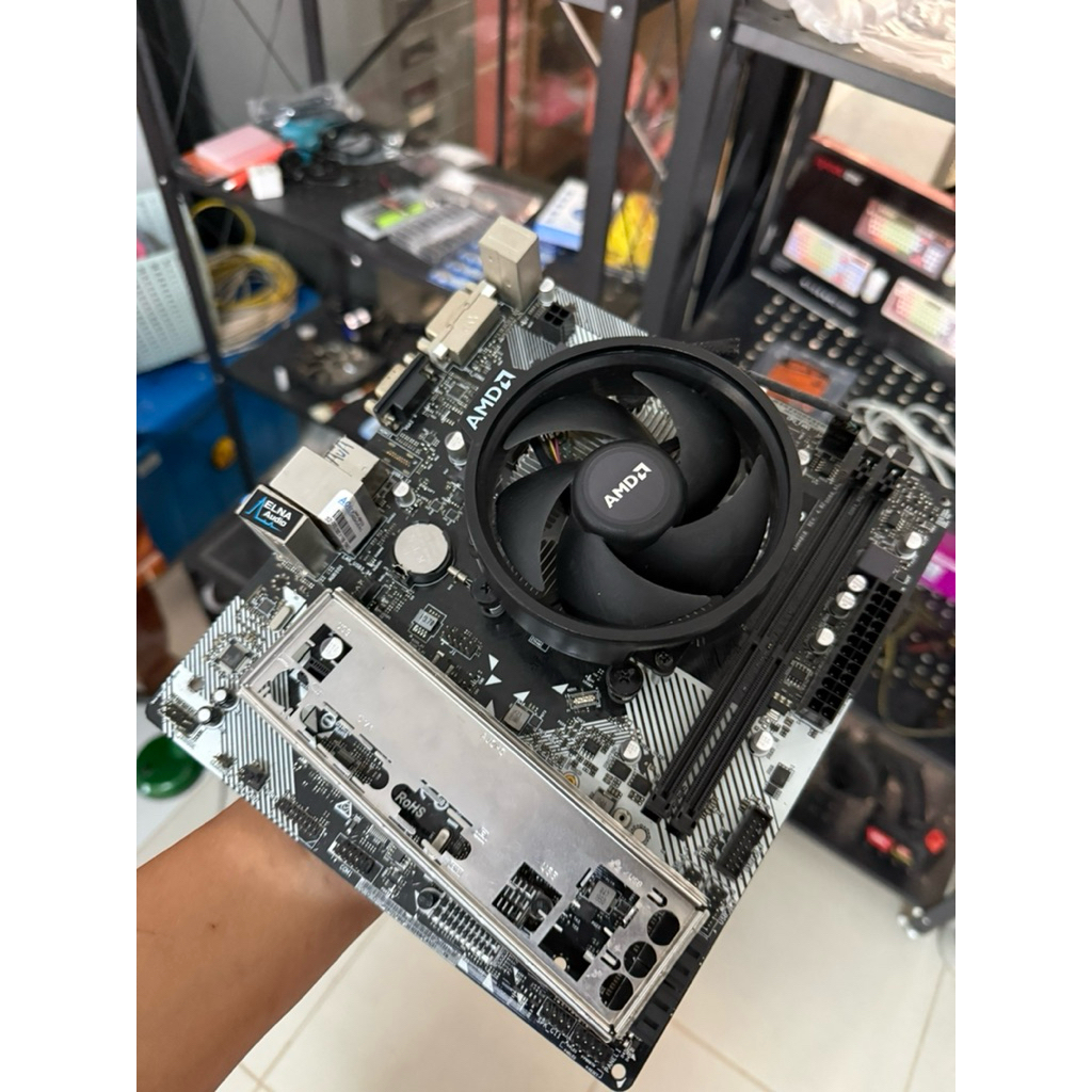 ชุด CPU + เมนบอร์ด พร้อมใช้งาน 🔥 AMD Ryzen 5 2600 + ASRock A320M-DVS 🔥มือ2