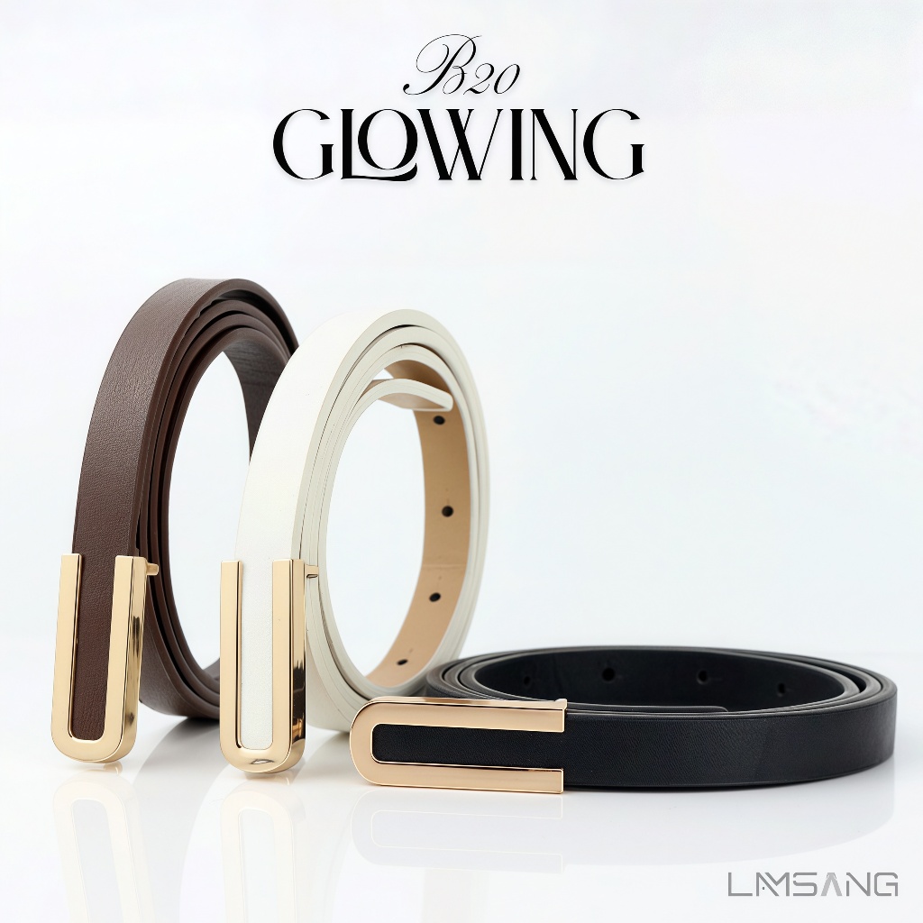 (🇹🇭 พร้อมส่ง) LAMSANG B20 Glowing Belt เข็มขัดสตรี เข็มขัดผู้หญิง หนัง PU ขนาด 1.3 x 100 cm