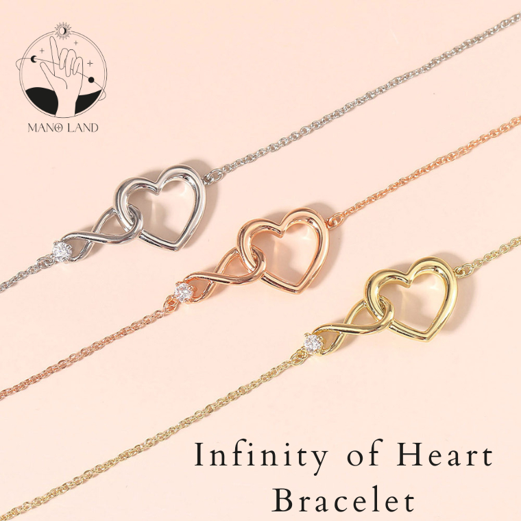 MNL💗สร้อยข้อมือ Infinity of Heart เครื่องประดับเกาหลี แฟชั่น สีโรสโกล ใส่ออกงาน ผู้หญิง ไม่ลอกดำ หรูหรา ความรัก  ของขวัญ