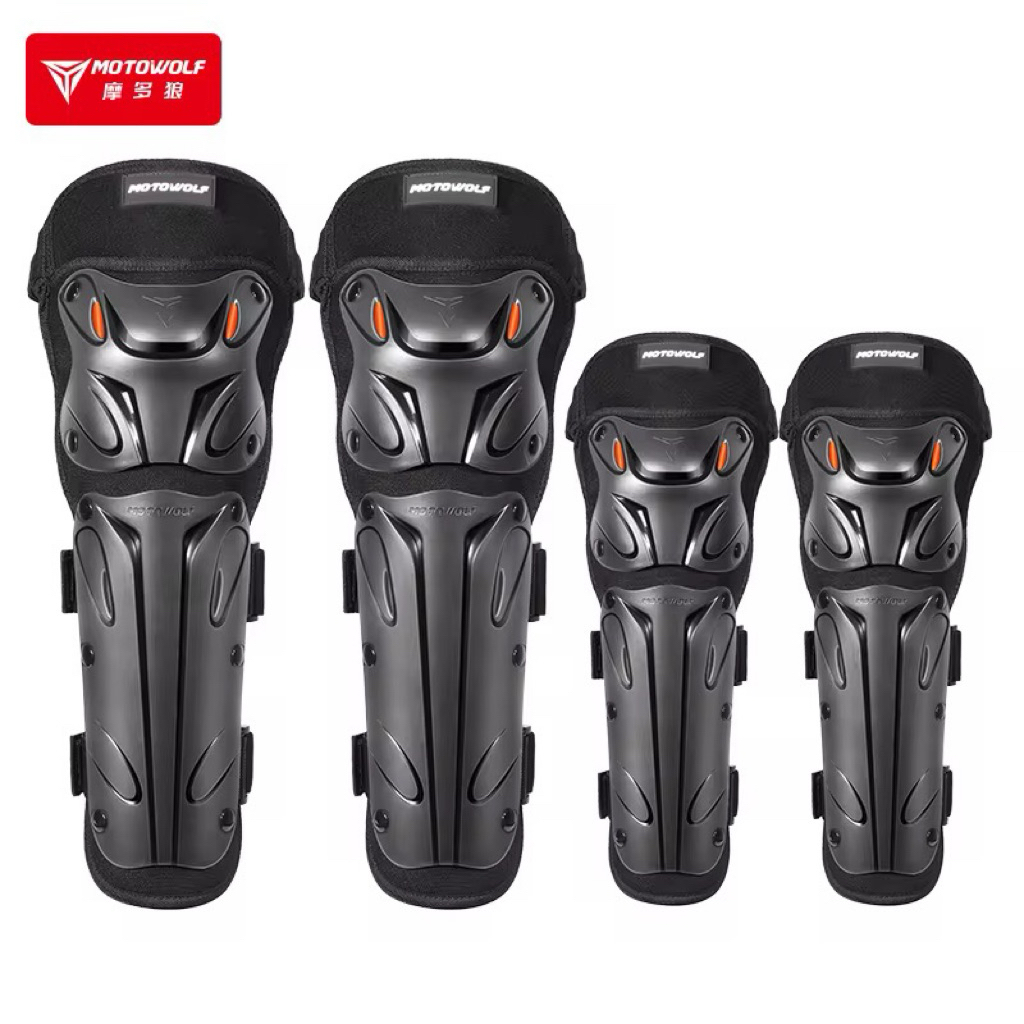 MOTOWOLF MDL1010 (แบบยาว) ชุดอุปกรณ์ป้องกันเข่า+หน้าแข้งและศอก+ท่อนแขนสำหรับผู้ขับขี่รถจักรยานยนต์