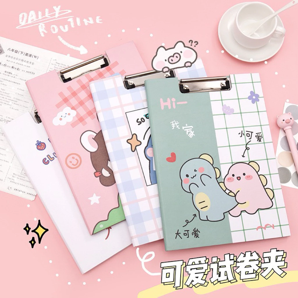 chuanchuan คลิปบอร์ด A4 พิมพ์ลายการ์ตูน