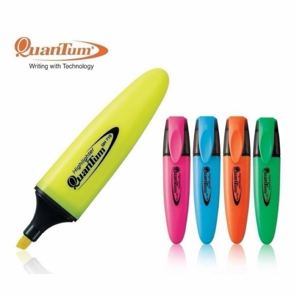 ควอนตั้ม Quantum ปากกาไฮไลท์ ปากกาเน้นข้อความ QH-710 สีเหลือง เขียว ฟ้า ชมพู ส้ม